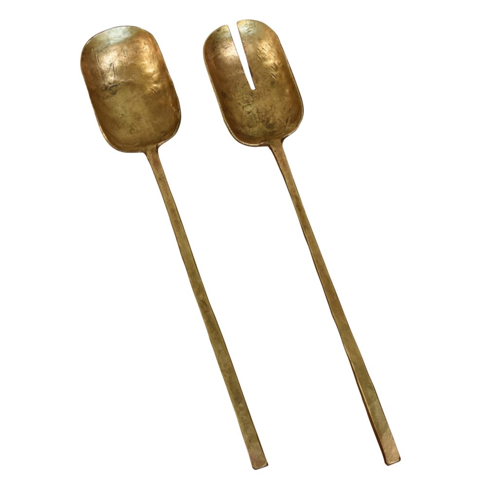 Hayes Brass Salad Servers by HomArt