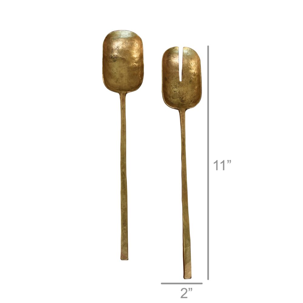 Hayes Brass Salad Servers by HomArt - Image 3