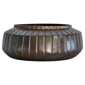 Ribbed Crystal Bronze Sweater Bowl/Planter Designed by Thom Filicia for Cyan Design