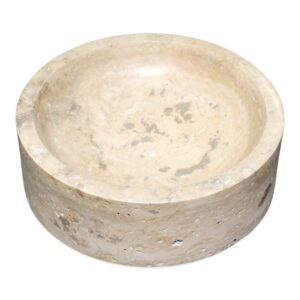 Small Beige Travertine Chip Bowl by BIDKhome