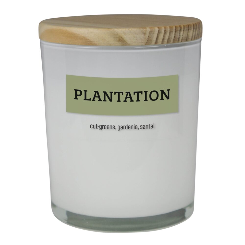 Element Plantation Cut Greens, Gardenia and Santal Candle by HomArt