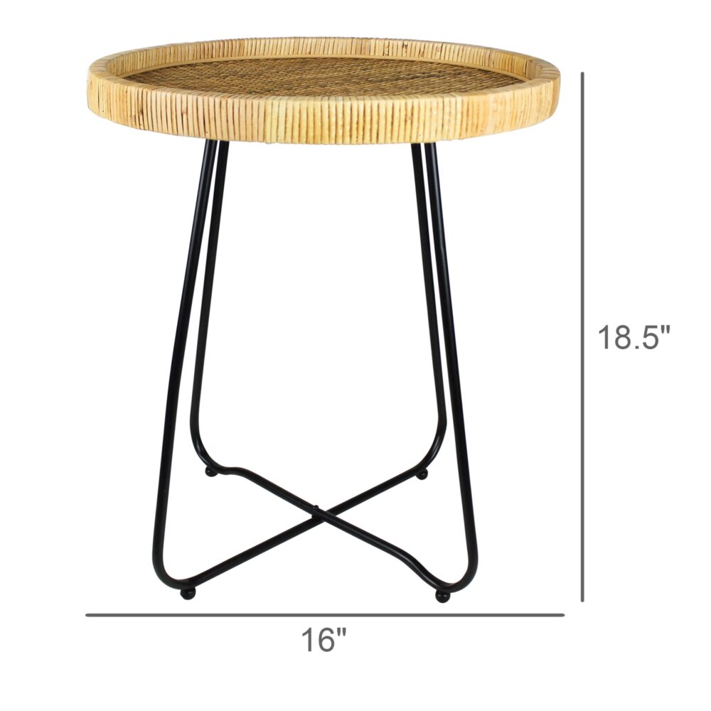 Cayman Rattan Side Table by HomArt - Image 6