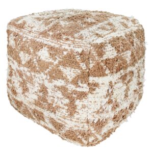 La Palma Clay and White Pouf by HomArt
