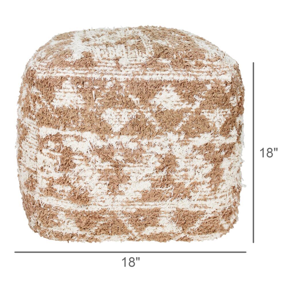 La Palma Clay and White Pouf by HomArt - Image 3