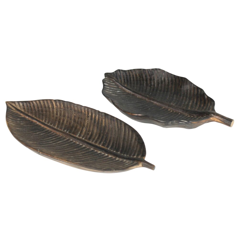 Wood Leaves Set of 2 by HomArt