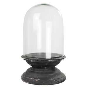 Arroyo Glass Domes with Black Wood Bases by HomArt