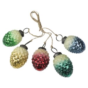 Glass Cone Ornaments Set of 5 by HomArt