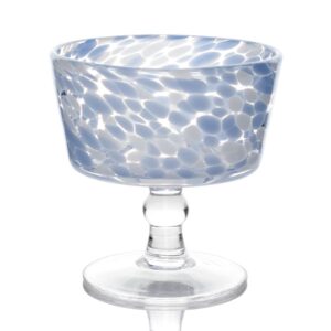 Torcello Blue and Clear Spotted Rosa Dessert Coupe Set of 4 by Abigails