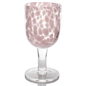 Torcello Mauve and White Spotted Rosa Wine Glass Set of 4 by Abigails