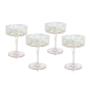 Luster Reinhard Handblown Coupe Glasses, Set of 4 by Zodax