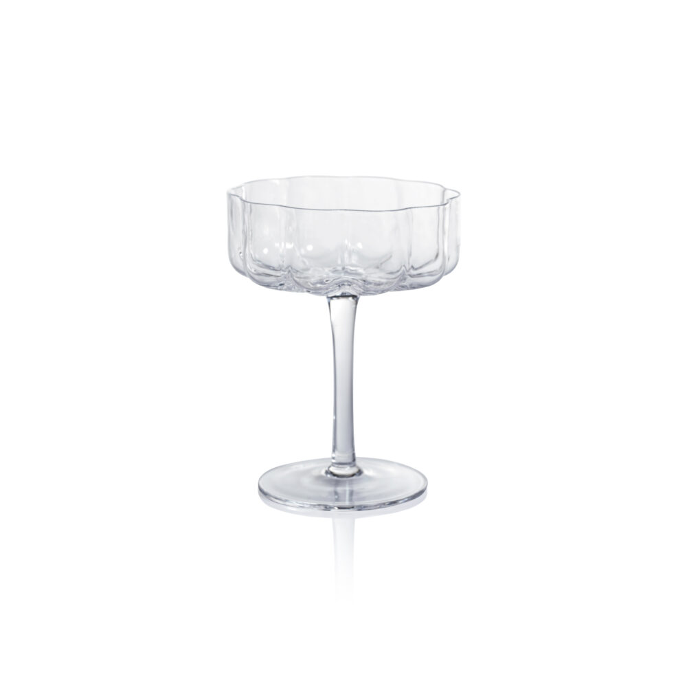Clear Reinhard Handblown Coupe Glasses, Set of 4 by Zodax