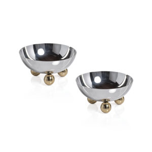 Marzell Stainless Steel Condiment Bowls, Set of 2 by Zodax
