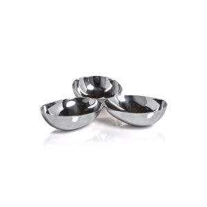 Stassi Polished Stainless Steel Triple Nut Bowl  by Zodax