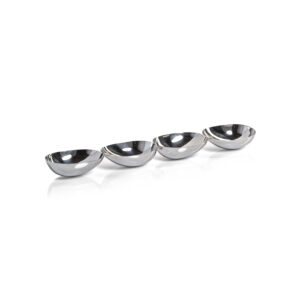 Stassi Polished Stainless Steel 4-Bowl Nut/Snack Server by Zodax