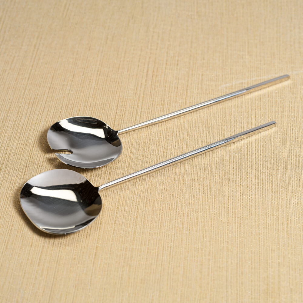 Stassi Polished Stainless Steel Salad Server Set by Zodax