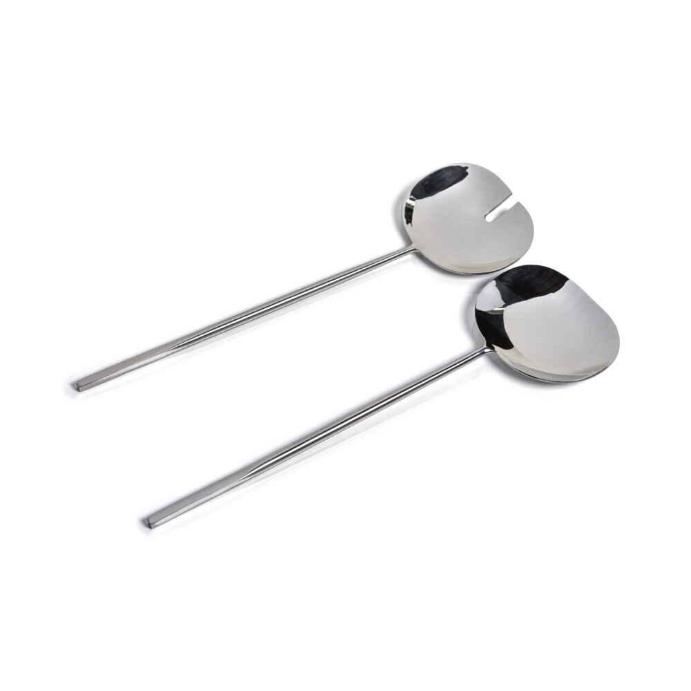 Stassi Polished Stainless Steel Salad Server Set by Zodax
