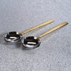 Stassi Two-Tone Polished Salad Server Set by Zodax