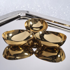 Stassi Polished Stainless Steel Triple Nut Bowl  by Zodax