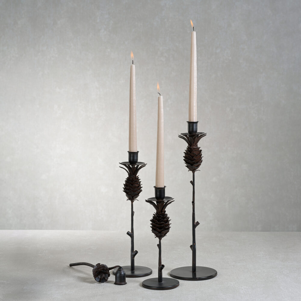 Medium Brunel Pinecone Design Wrought Iron Candleholder   by Zodax