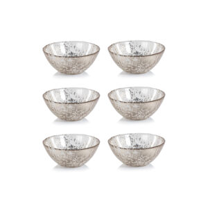Chiara Fusion Deep Glass Serving Bowls, Set of 6 by Zodax
