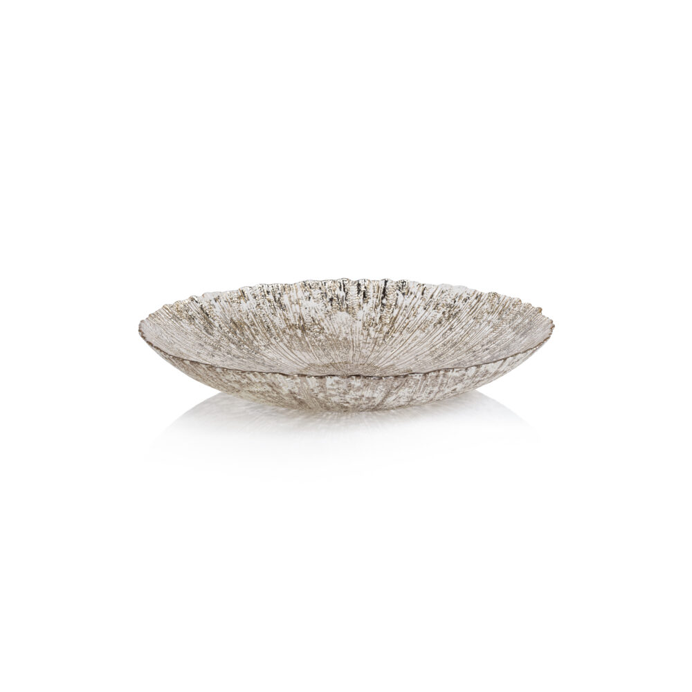 Chiara Fusion Shallow Glass Serving Bowls, Set of 4 by Zodax