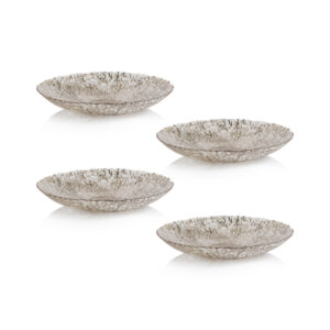 Chiara Fusion Shallow Glass Serving Bowls, Set of 4 by Zodax
