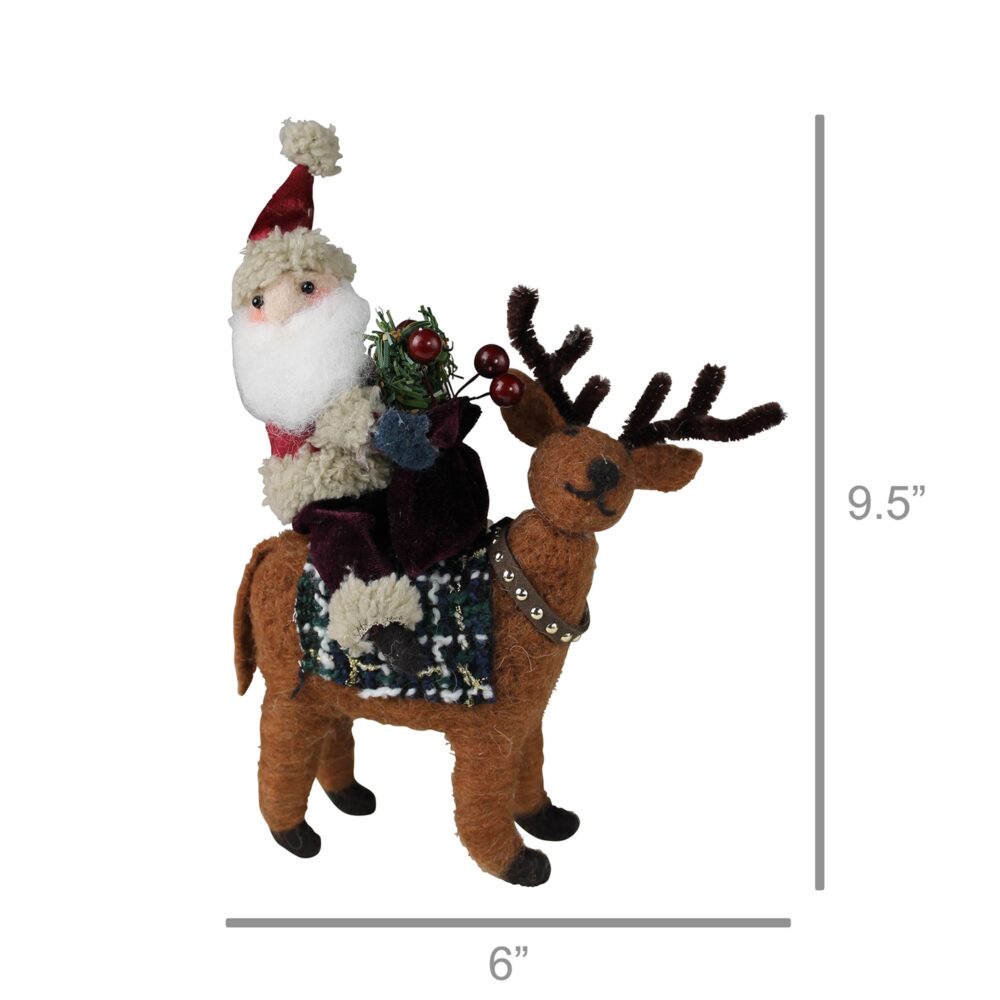 Felt Santa on Deer by HomArt - Image 2
