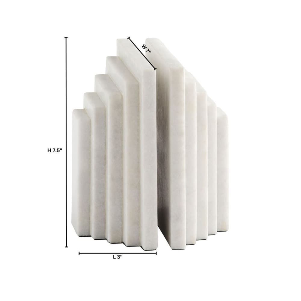 White Epilogue Bookends Designed by J Kent Martin for Cyan Design - Image 4