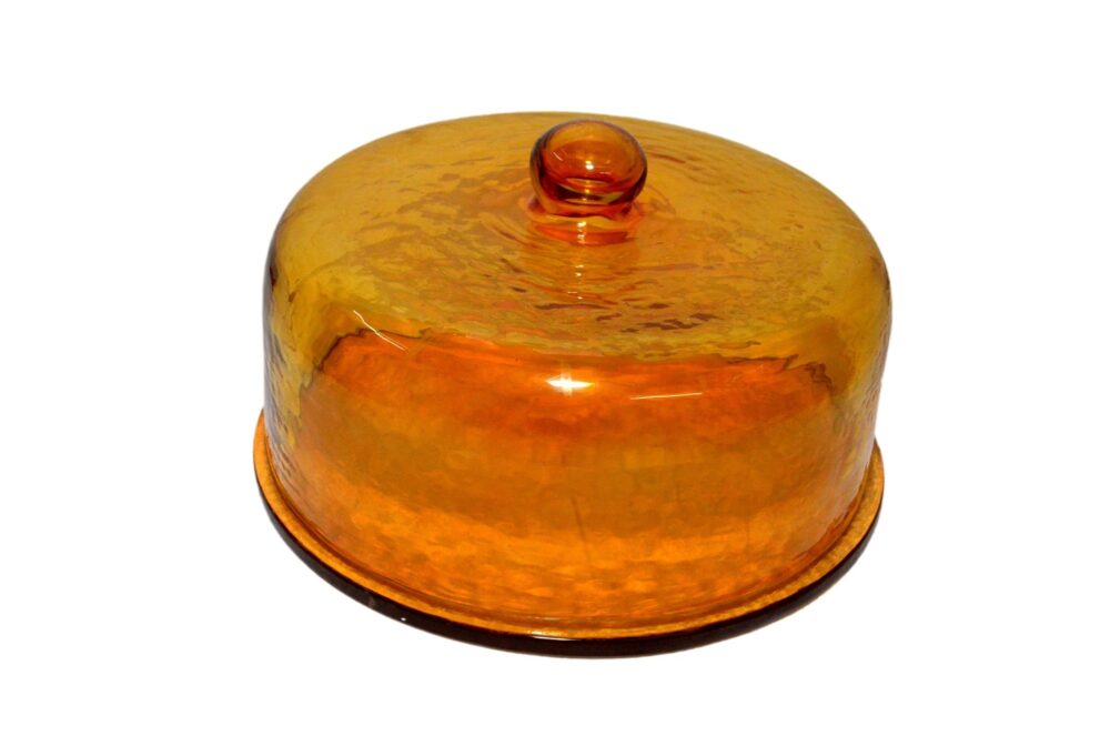 Yellow Recycled Glass 11.3"d Domed Server by BIDKhome