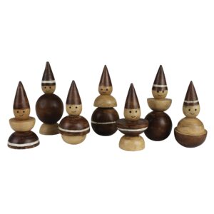 Simple Wood Gnomes Set of 7 by HomArt