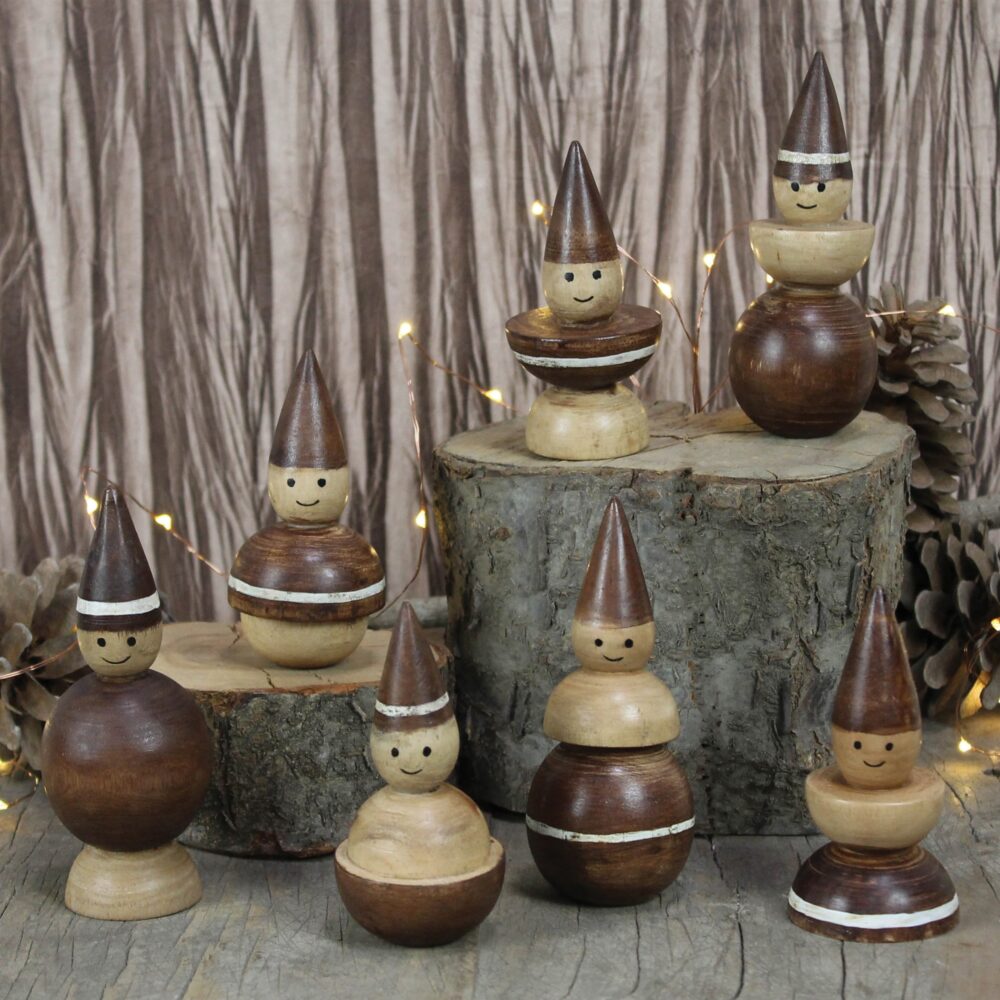 Simple Wood Gnomes Set of 7 by HomArt - Image 2