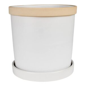 June Ceramic Cachepot with Saucer by HomArt