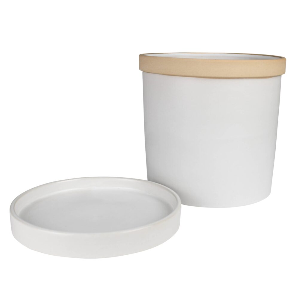 June Ceramic Cachepot with Saucer by HomArt - Image 2