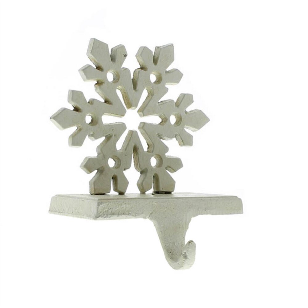 Antique White Snowflake Stocking Holder by HomArt