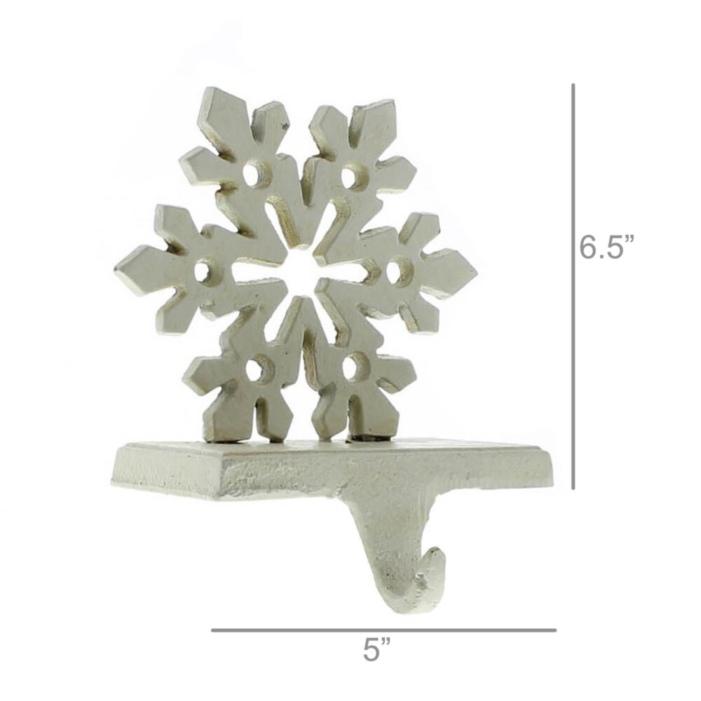 Antique White Snowflake Stocking Holder by HomArt - Image 4