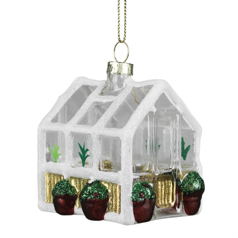 Glass Greenhouse Ornaments Set of 2 by HomArt