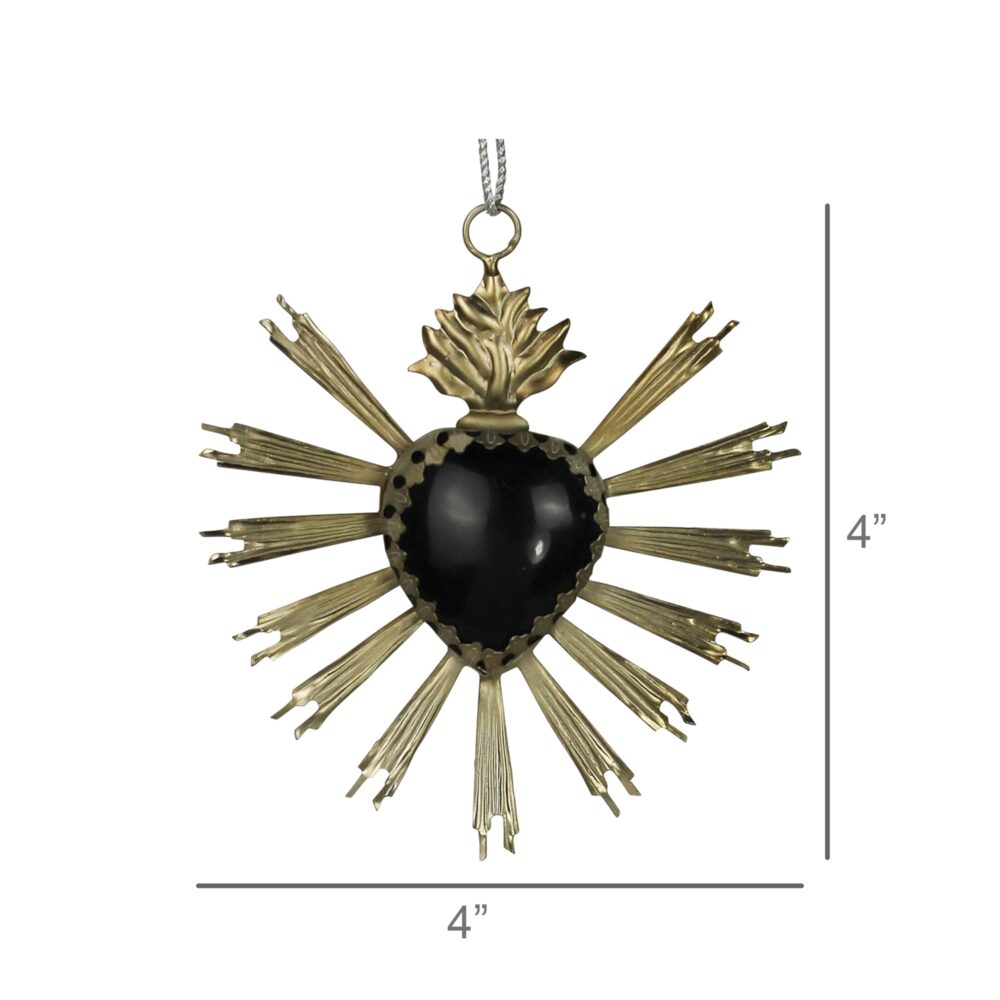Silver Antique Heart Aflame Ornament by HomArt - Image 3