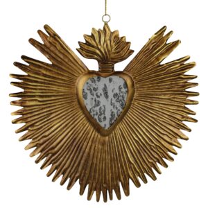 Antique Gold Milagro Heart with Mirror by HomArt