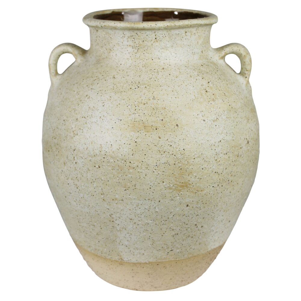 Large White Umbria Pot with Large Handles by HomArt