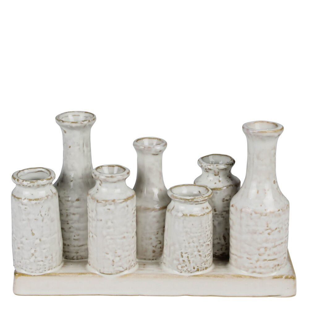 Quinn Ceramic Cluster of 7 Vases by HomArt111
