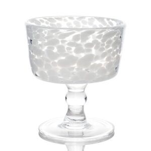 Torcello White and Clear Spotted Rosa Dessert Coupe Set of 4 by Abigails