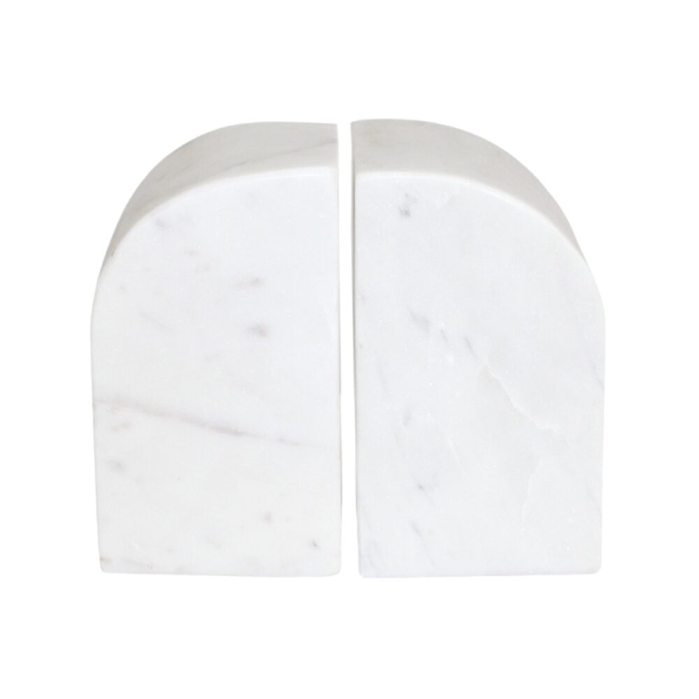 White Marble Bookends Set of 2 by BIDKhome
