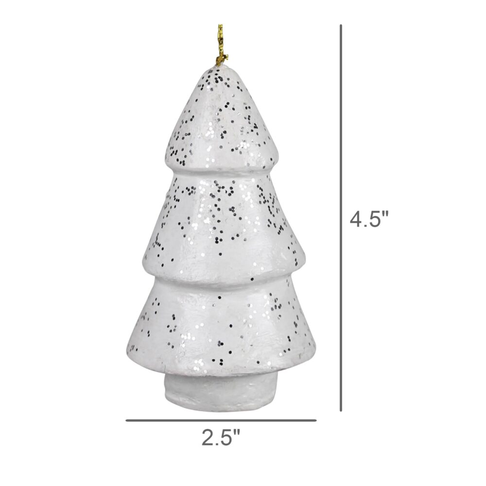 Paper Mache Tree Ornament Set of 3 by HomArt - Image 3