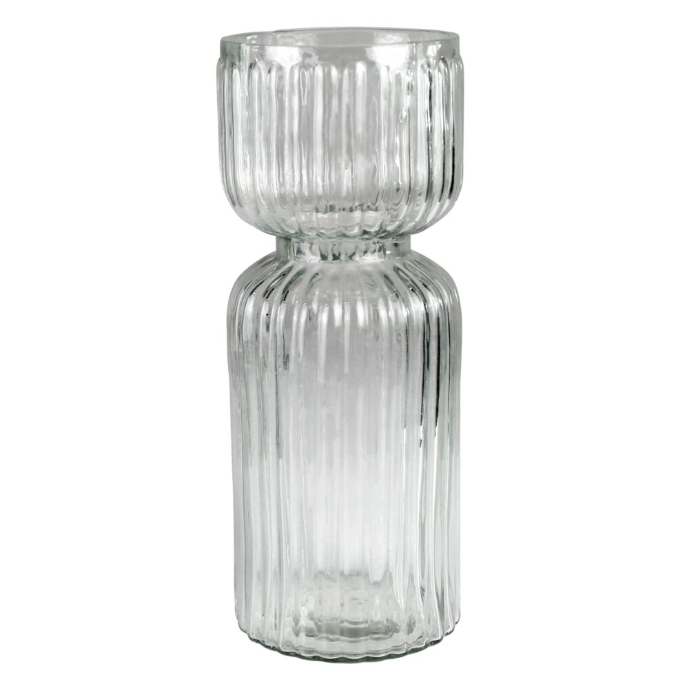 Large Ribbed Bulb Vase Set of 2 by HomArt