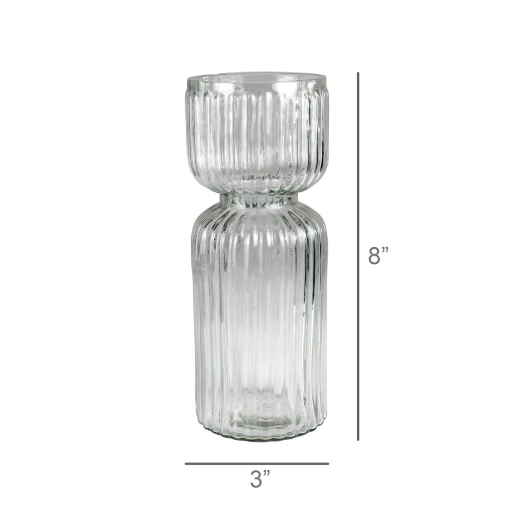Large Ribbed Bulb Vase Set of 2 by HomArt - Image 2