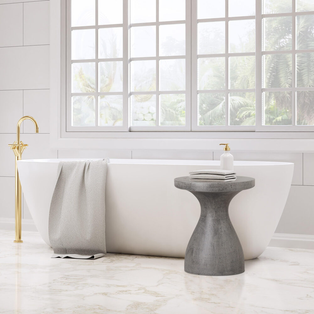 Caemen Teardrop Terrazzo Gray Garden Stool by Emissary - Image 3