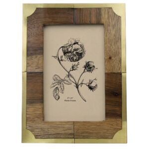 Teak and Brass 4 x 6 Frame by HomArt