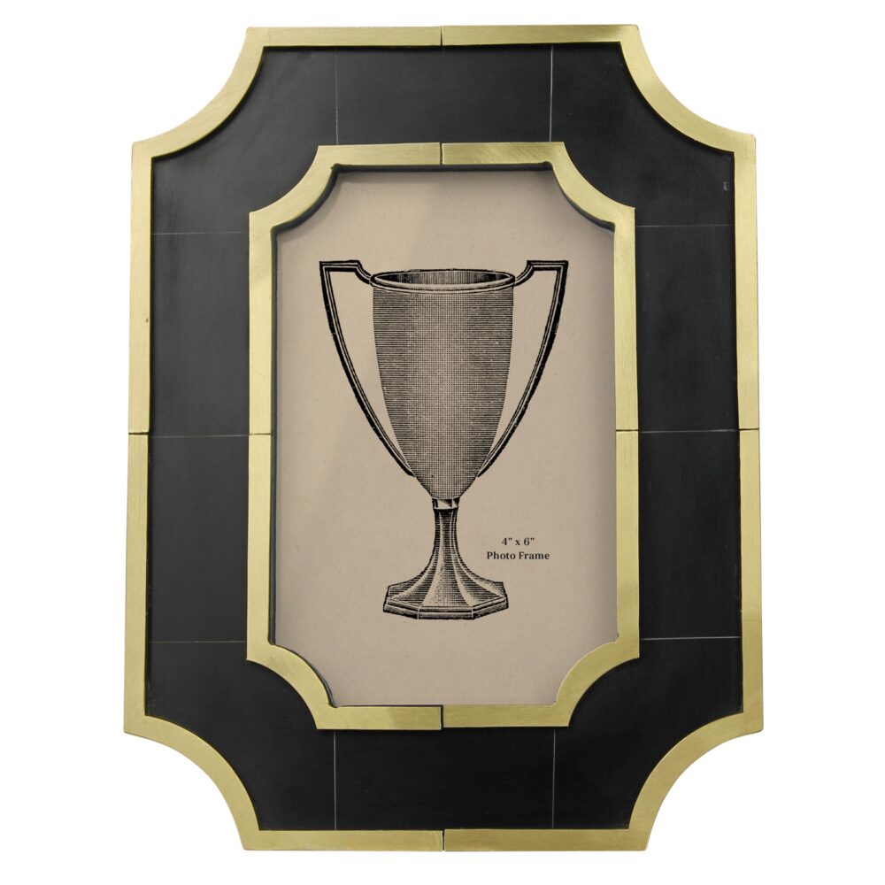 Marbled Resin and Brass 4 x 6 Frame by HomArt