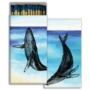 Diving Whales Matches Set of 6 by HomArt