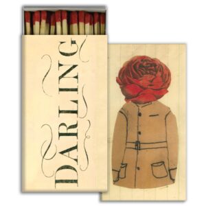 Darling Paper Rose Matches Set of 6 by HomArt